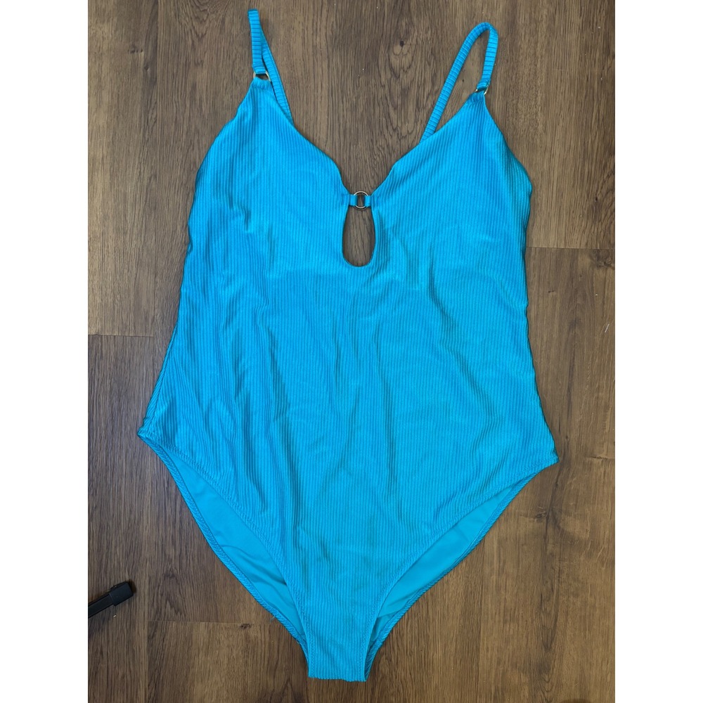 Aerie Turquoise Ribbed One Piece Bathing Suit XL‎ Swim Beach